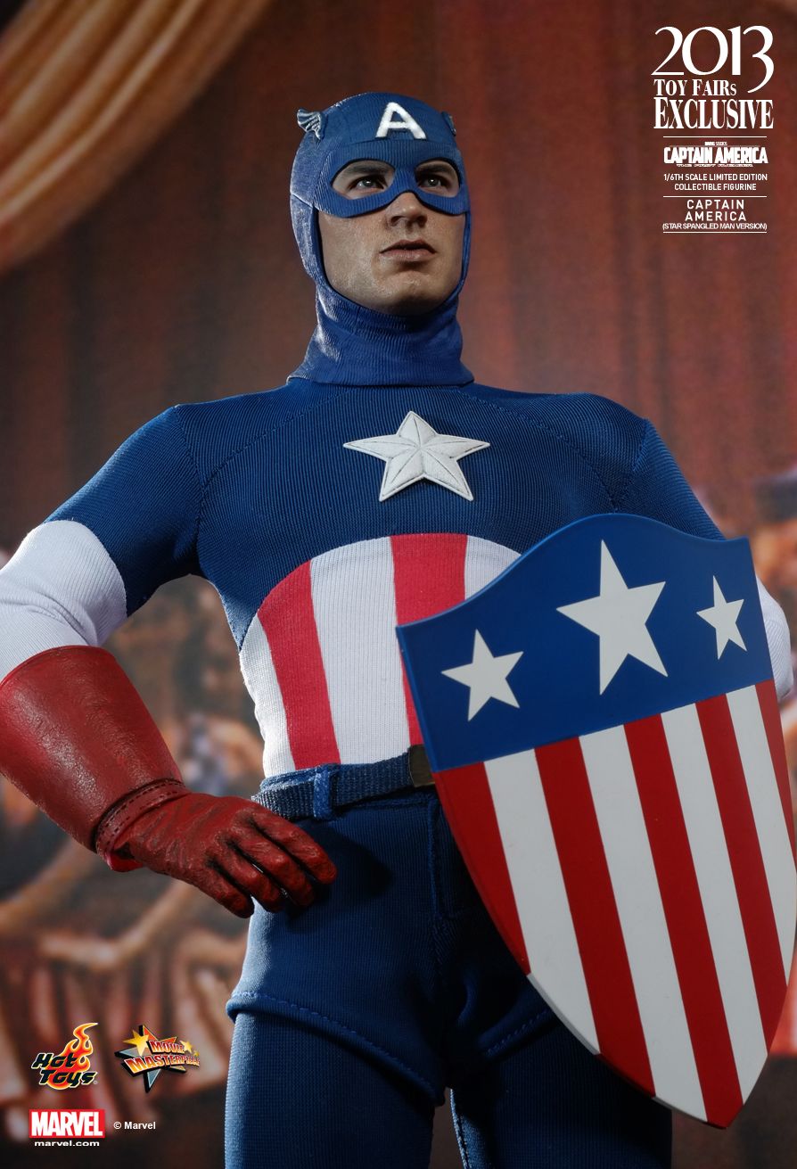 HOT TOYS - Marvel - Captain America - Star Spangled Man Ver - 2013 Toy Fair 1:6 Action Doll EXCLUSIVE