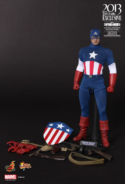 HOT TOYS - Marvel - Captain America - Star Spangled Man Ver - 2013 Toy Fair 1:6 Action Doll EXCLUSIVE