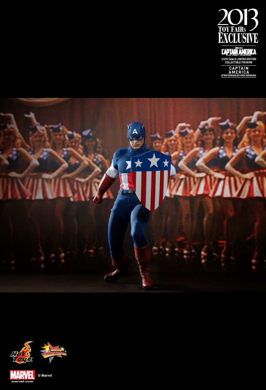 HOT TOYS - Marvel - Captain America - Star Spangled Man Ver - 2013 Toy Fair 1:6 Action Doll EXCLUSIVE