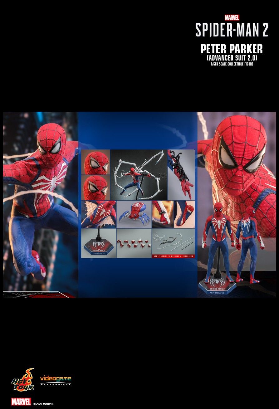 HOT TOYS - Spider-Man 2 Video Game Masterpiece Actionfigur 1/6 Peter Parker (Advanced Suit 2.0) (Red and Black Suit Style)