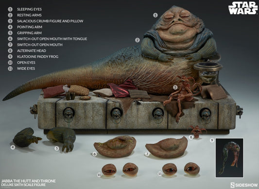 SIDESHOW - Star Wars - 12 inch Action Doll - Jabba and Thrones DeLuxe