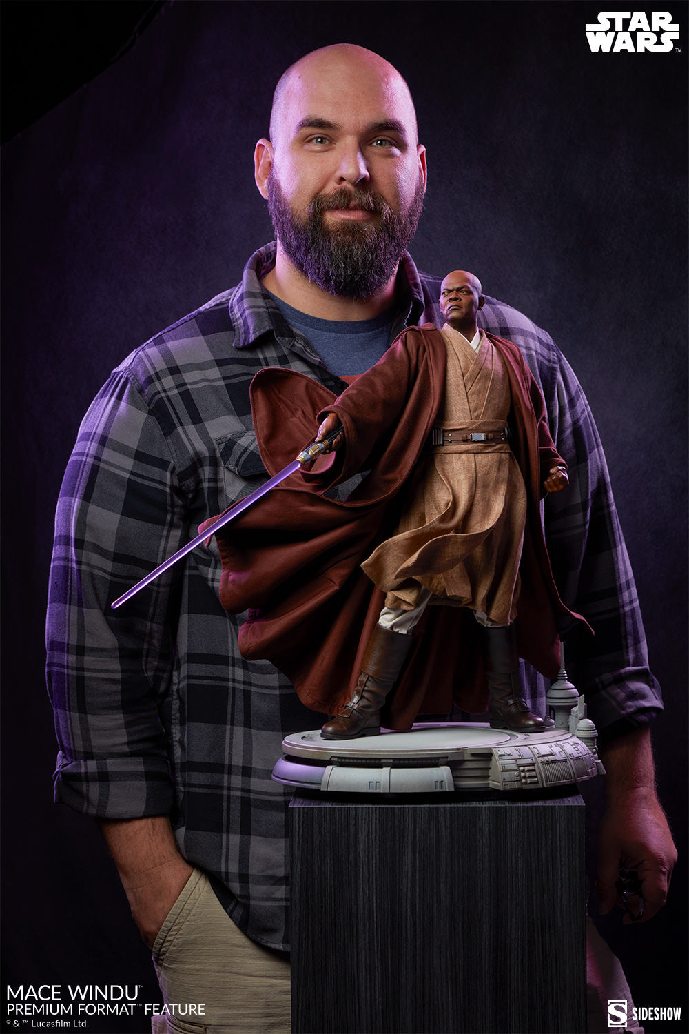 SIDESHOW - Star Wars: Revenge of the Sith - Mace Windu Premium 1:4 Scale Statue