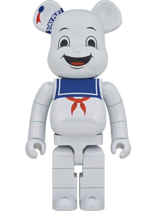SIDESHOW - Ghostbusters Bearbrick - Stay Puft Marshmallow Man White Chrome Ver 1000% Figure