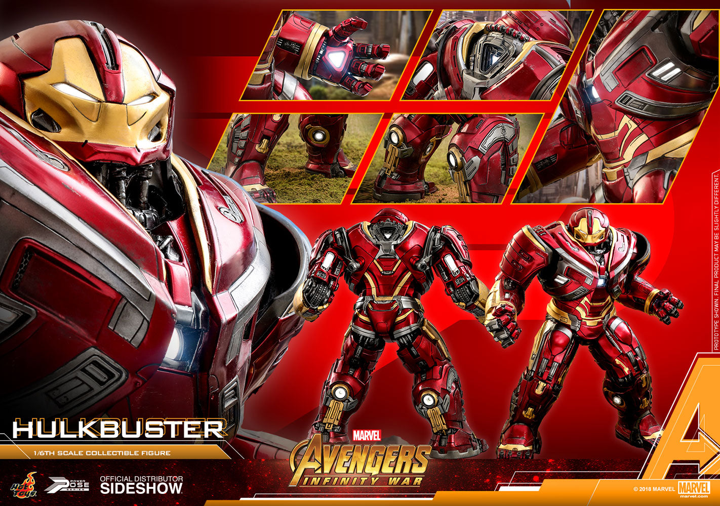 HOT TOYS - Marvel - Avengers Infinity War - Hulkbuster - Power Pose Series 1:6 Action Doll