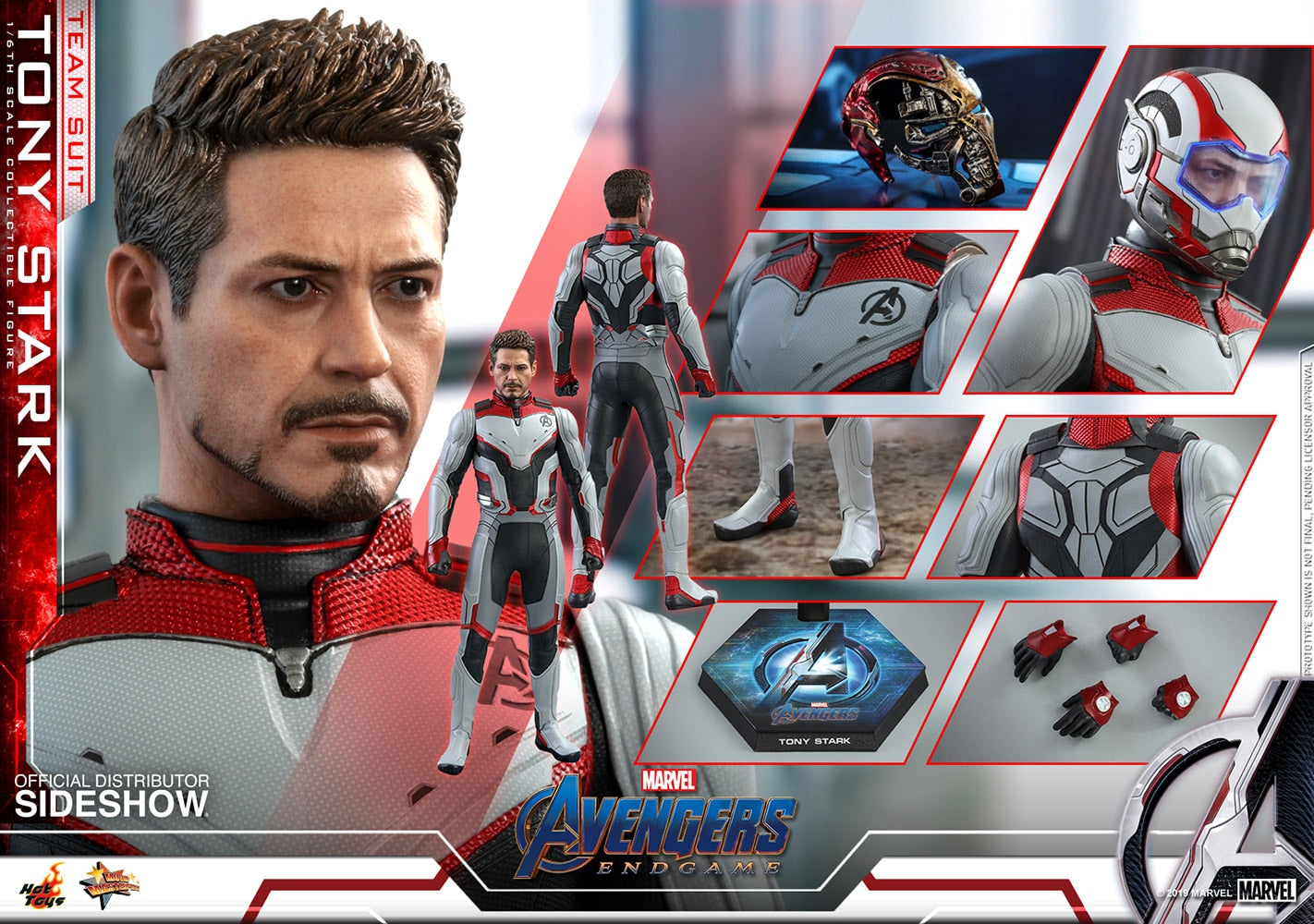 HOT TOYS - Marvel - Avengers Endgame - Team Suit Tony Stark - Movie Masterpiece 1:6 Action Doll MMS537