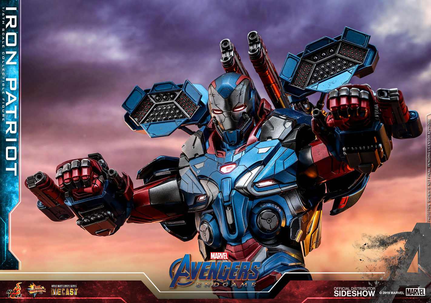 HOT TOYS - Marvel - Avengers Endgame - Iron Patriot - Die Cast Movie Masterpiece 1:6 Action Doll MMS547 - D34