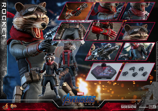 HOT TOYS - Marvel - Avengers Endgame - Rocket - Movie Masterpiece 1:6 Action Doll