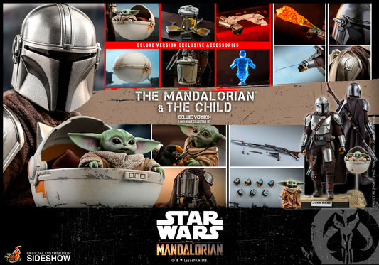 HOT TOYS - Star Wars - DeLuxe Star The Mandalorian and The Child TMS015 - 1:6 Action Doll Set