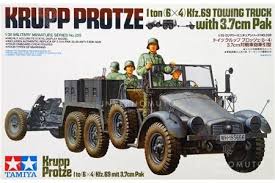 TAMIYA - Krupp Protze 1 ton (6x4) Kfz.69 TOWING TRUCK with 3.7cm Pak  1/35