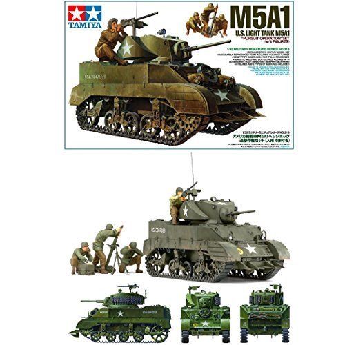 TAMIYA -  US Light Tank M5A1 - Pursuit Operation w/4 Figures  1/35