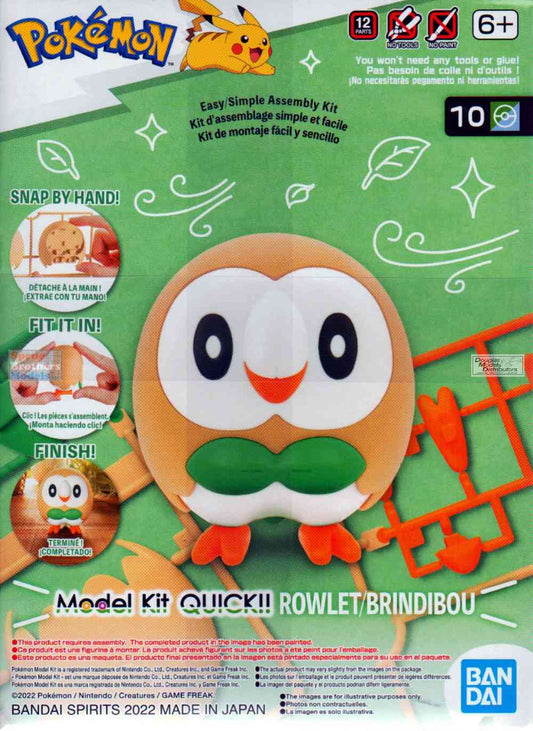 BANDAI - Pokemon - 10 Rowlet / Brindibou Model Kit
