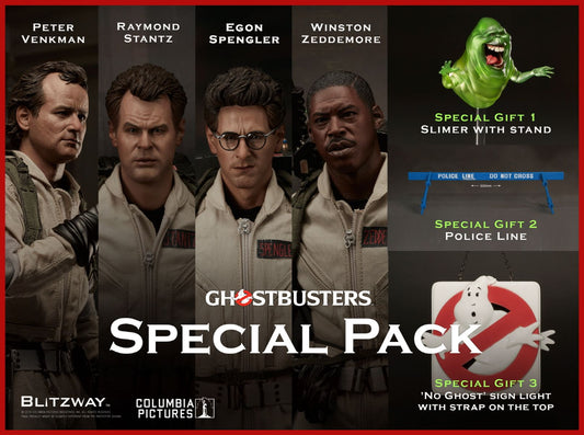 BLITZWAY – GHOSTBUSTERS – Special Pack – Set of 4 – Premium 1:6 Scale Action Figures incl. Slimer