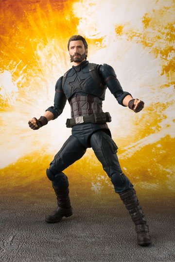 BANDAI TAMASHII  - Avengers Infinity War S.H. Figuarts Action Figure Captain America & Tamashii Effect Explosion