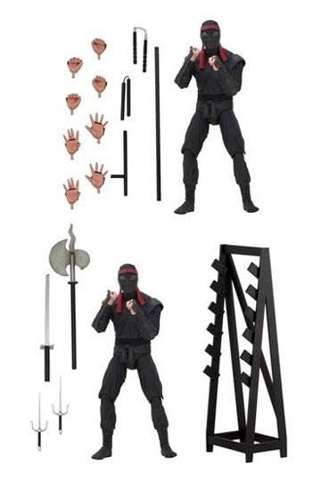 NECA - TMNT Teenager Mutant Ninja Turtles Action Figure 2 Pack Foot Soldiers with Weapons Rack