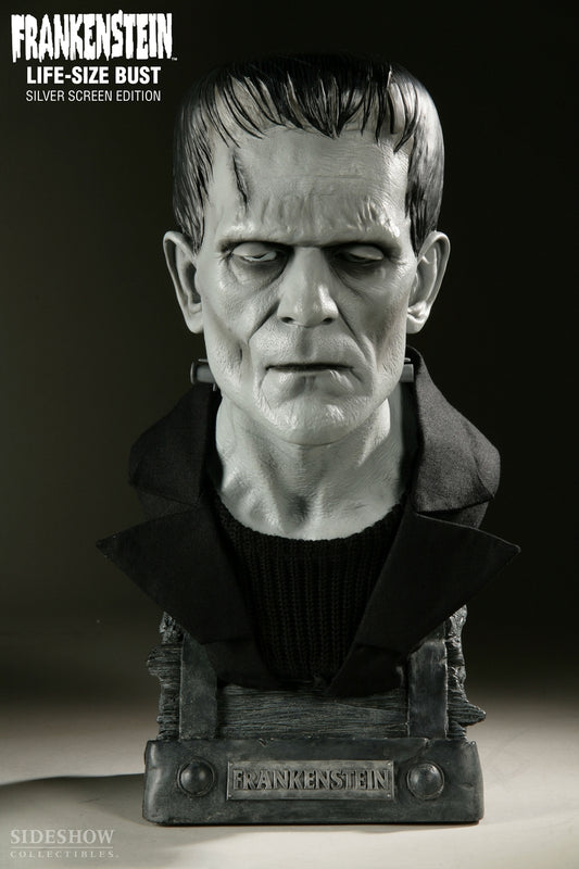 SIDESHOW - Universal Monster - Boris Karloff Frankenstein - Silver Screen Edition - Life Size Bust 1:1