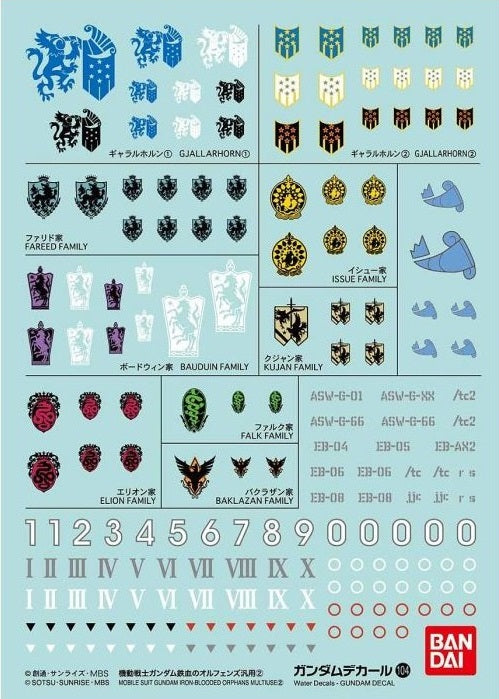 BANDAI - Gunpla - Decal - Iron Blooded Orphans Blood - s-2 104