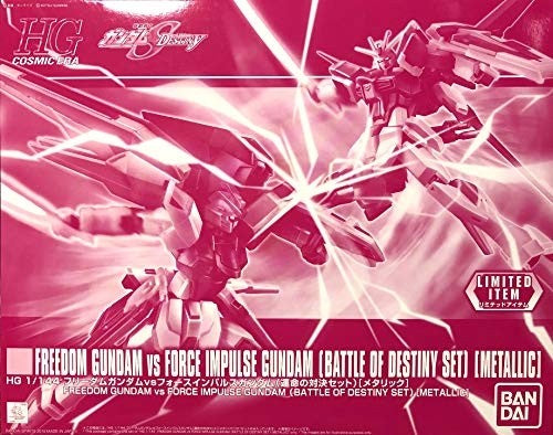 BANDAI - Gunpla - HG Freedom Gundam vs Force Impulse Gundam [Battle of Destiny Set] Metallic 1/144