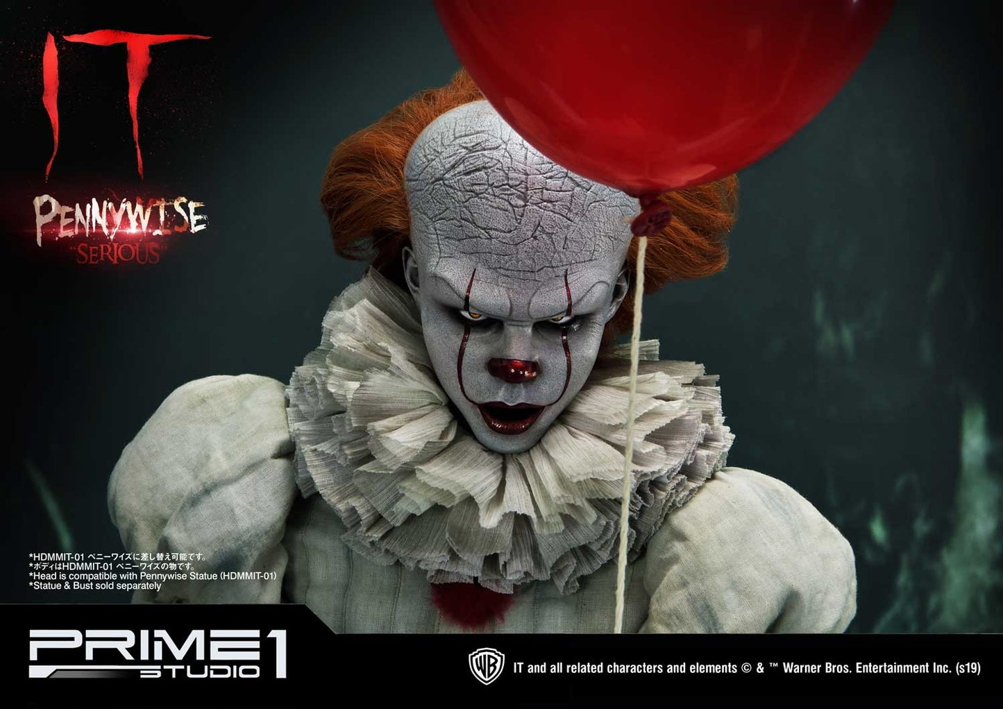 PRIME 1 STUDIOS - IT Pennywise The Clown 2 Bust 01 1:2 Scale