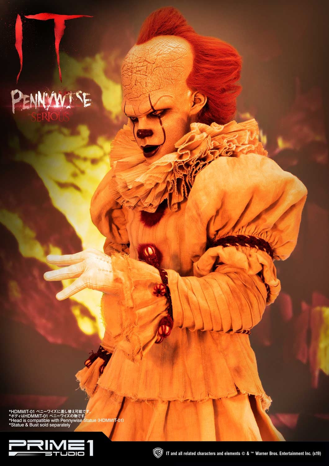 PRIME 1 STUDIOS - IT Pennywise The Clown 2 Bust 01 1:2 Scale