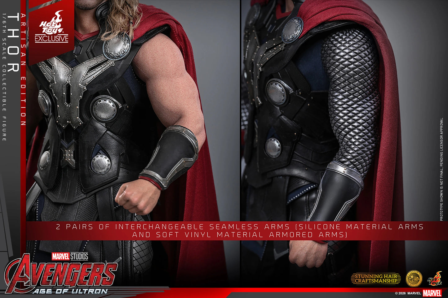 HOT TOYS - Avengers: Age of Ultron Action Figure 1/6 Thor (Artisan Edition) Hot Toys Exclusive  MMS867AE