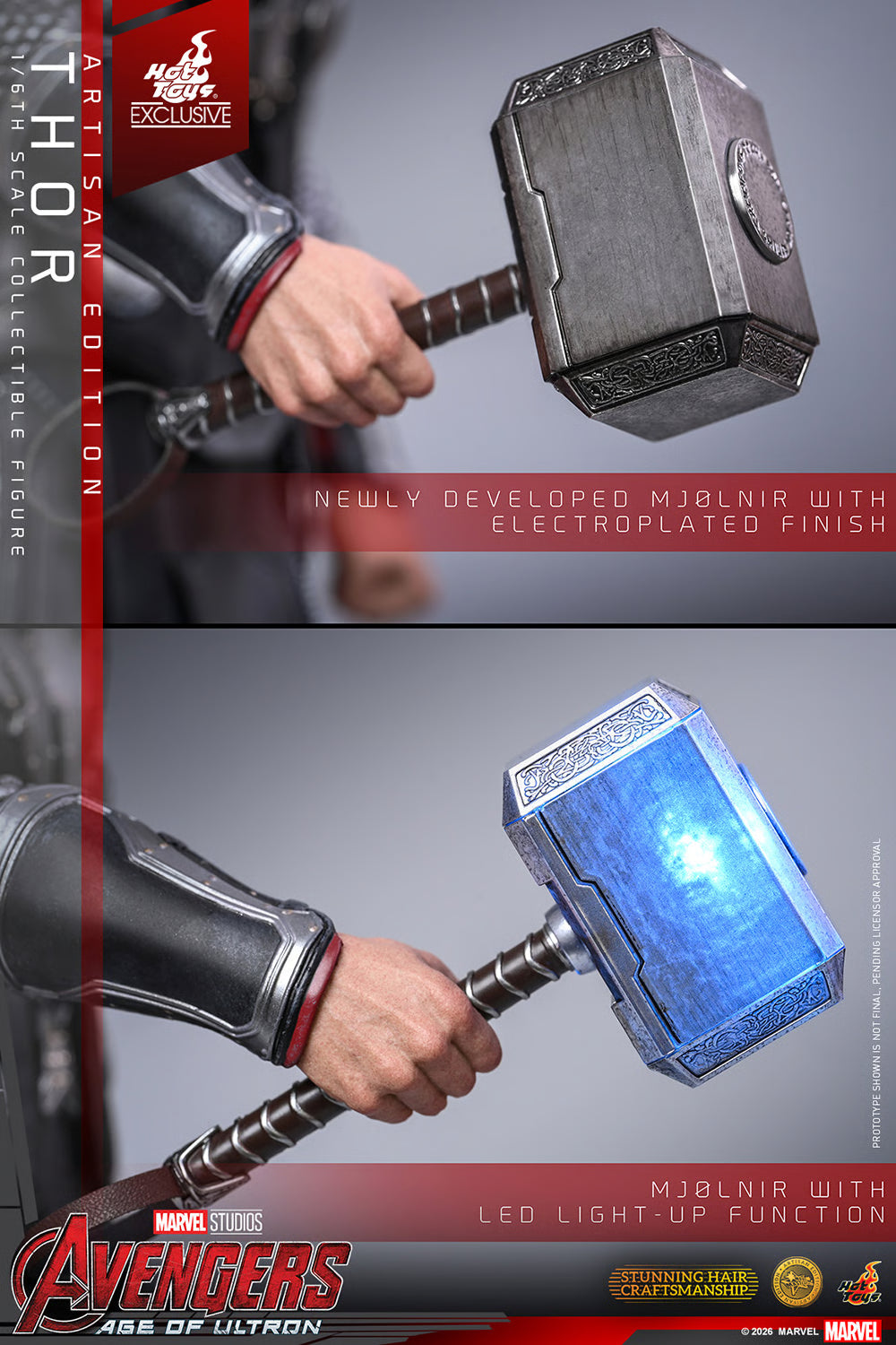 HOT TOYS - Avengers: Age of Ultron Action Figure 1/6 Thor (Artisan Edition) Hot Toys Exclusive  MMS867AE