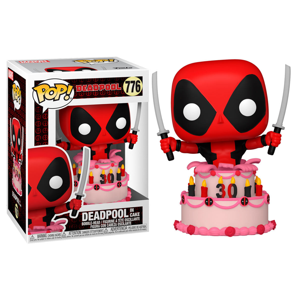 FUNKO - POP! Marvel - Deadpool 30th Anniversary Vinyl Figure Deadpool in Cake #776