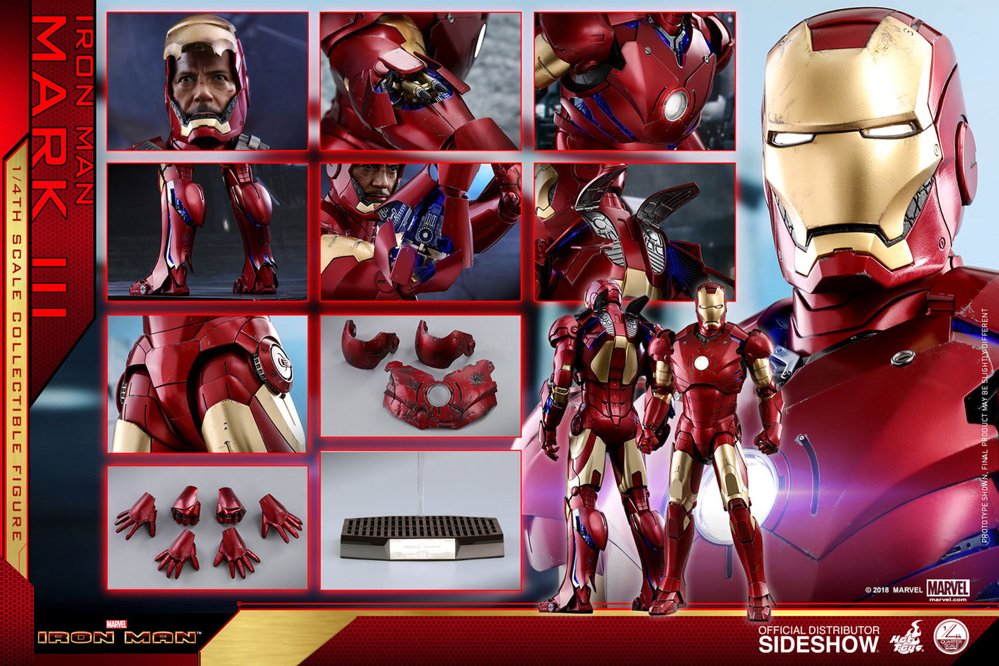 HOT TOYS - Marvel - Iron Man - Mark III - 1:4 Action Doll QS011