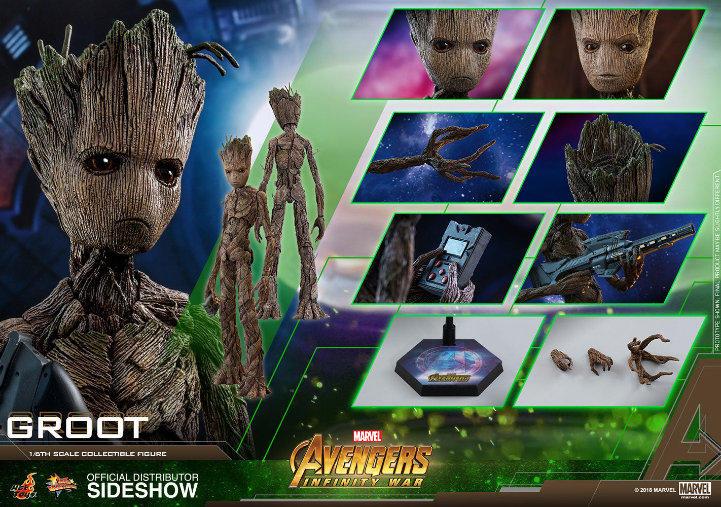 HOT TOYS - Marvel - Avengers Infinity War - Groot - Movie Masterpiece 1:6 Action Doll