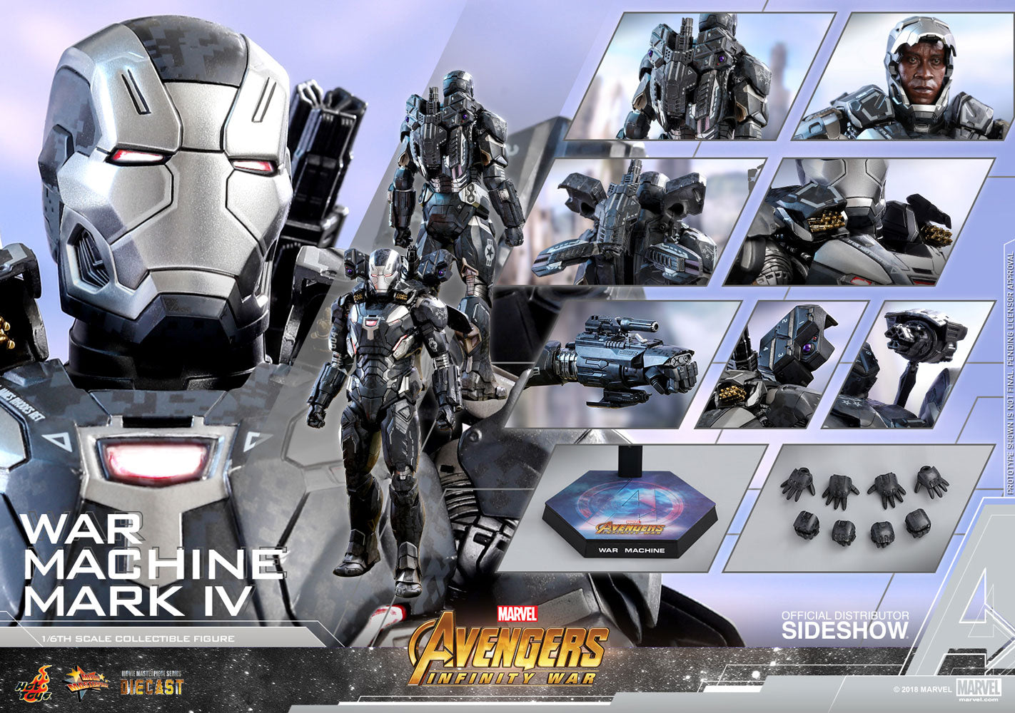 HOT TOYS - Marvel - Avengers Infinity War - War Machine Mark IV (Special Edition) - Die Cast Movie Masterpiece 1:6 Action Doll MMS499 - D26