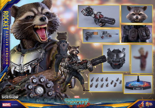 HOT TOYS - Marvel - Guardian of The Galaxy Vol. 2 - Rocket (DeLuxe Ver) - Movie Masterpiece 1:6 Action Doll