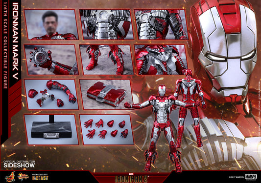 HOT TOYS - Marvel - Iron Man 2 - Mark V - Die Cast Movie Masterpiece 1:6 Action Doll MMS400 - D18