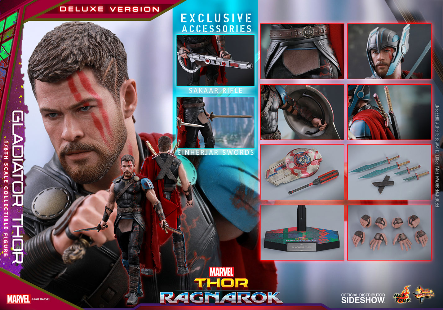 HOT TOYS - Marvel - Thor Ragnarok - Marvel - Thor (DeLuxe Ver) - Movie Masterpiece 1:6 Action Doll