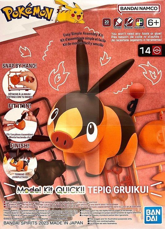 BANDAI - Pokemon - 14 Tepig / Gruikui Model Kit