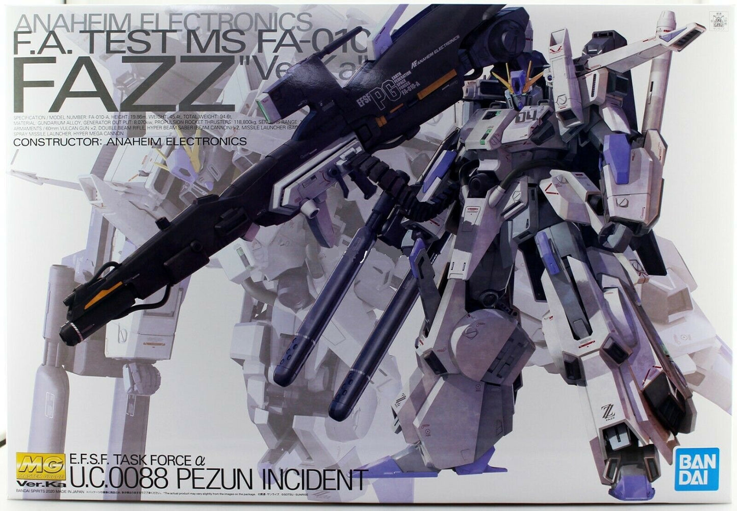 BANDAI - Gunpla - MG F.A.Test MS FA-010-A Fazz Ver.Ka. 1/100