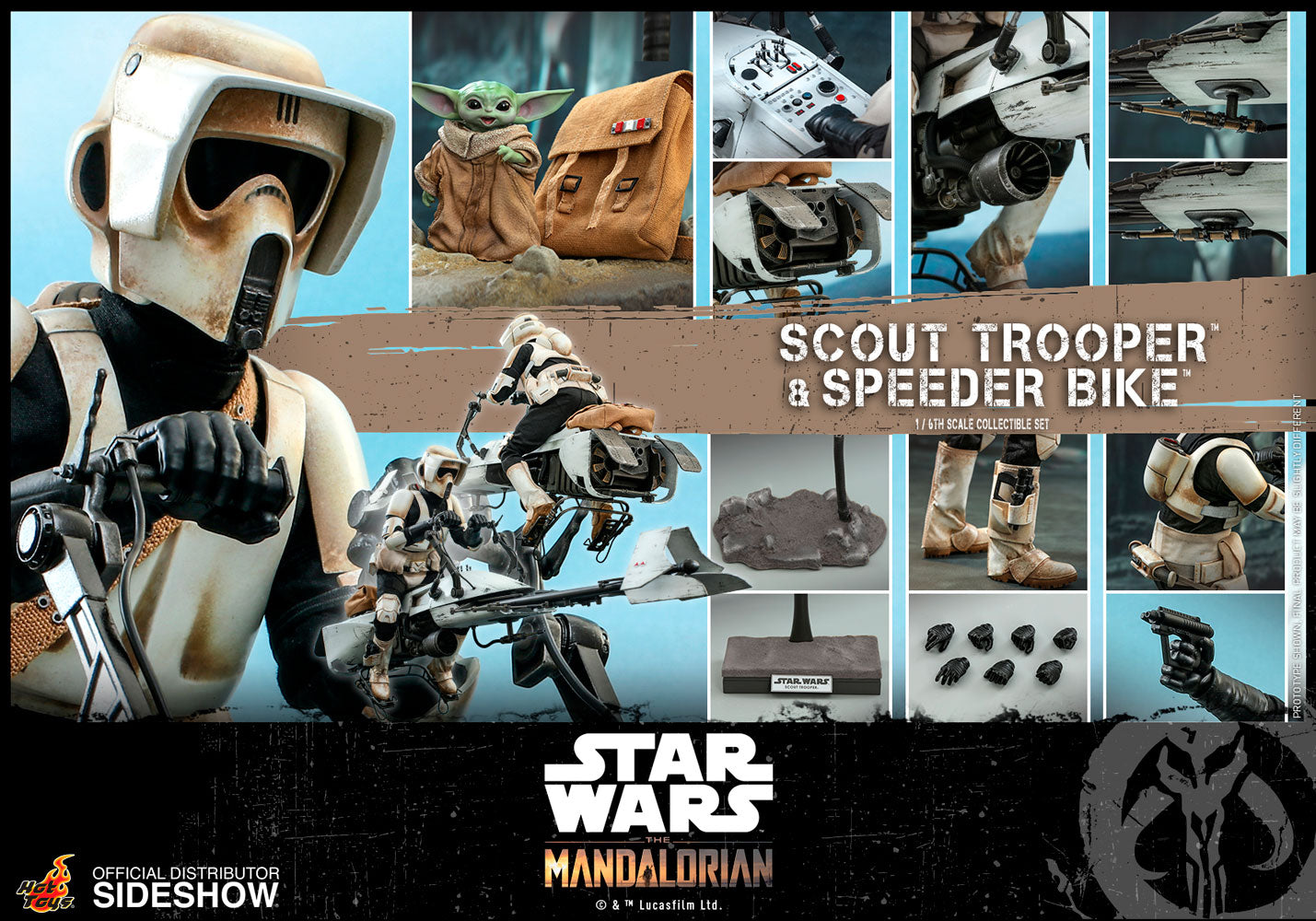 HOT TOYS - Star Wars The Mandalorian - Scout Trooper and Speeder Bike - 1:6 Scale TMS017