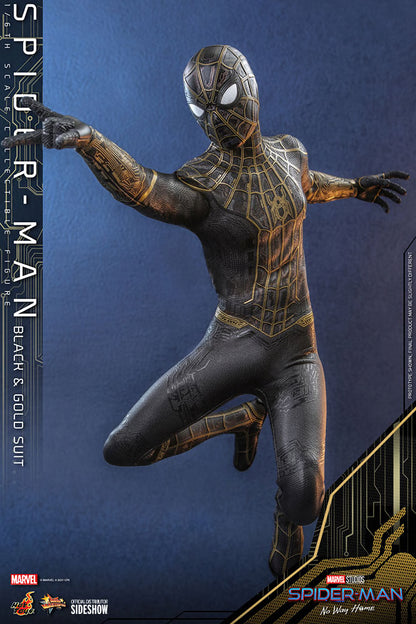HOT TOYS - Marvel - Spider-Man No Way Home  Spider-Man (Black & Gold Suit) MMS604