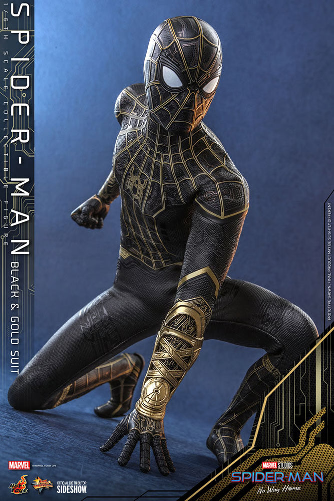 HOT TOYS - Marvel - Spider-Man No Way Home  Spider-Man (Black & Gold Suit) MMS604