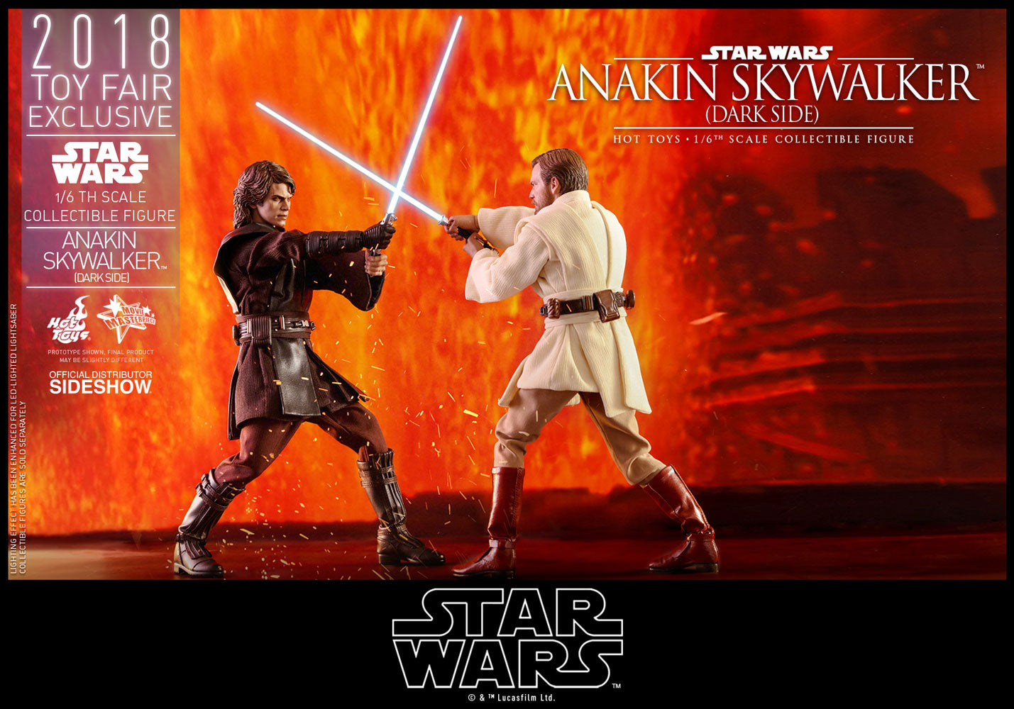 HOT TOYS - Star Wars - Episode III Revenge of The Sith - Anakin Skywalker Dark Side 2018 1:6 Action Doll Toy Fair EXCLUSIVE