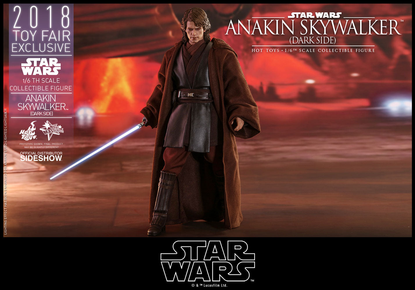 HOT TOYS - Star Wars - Episode III Revenge of The Sith - Anakin Skywalker Dark Side 2018 1:6 Action Doll Toy Fair EXCLUSIVE