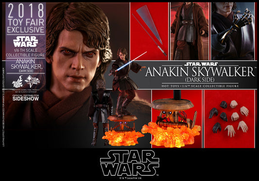 HOT TOYS - Star Wars - Episode III Revenge of The Sith - Anakin Skywalker Dark Side 2018 1:6 Action Doll Toy Fair EXCLUSIVE