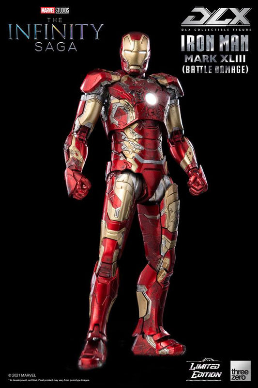 THREEZERO - Marvel - Infinity Saga DeLuxe Action Figure 1:12 Iron Man Mark 43 (Battle Damage) Limited Edition