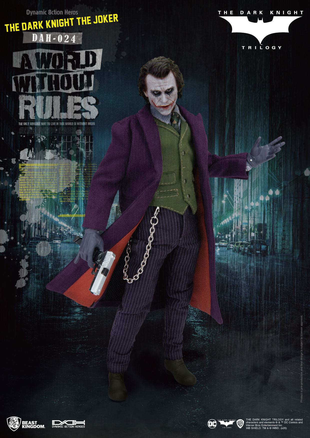 BEAST KINGDOM - Dc Comics - Batman The Dark Knight Dynamic 8ction Heroes Action Figure 1:9 The Joker