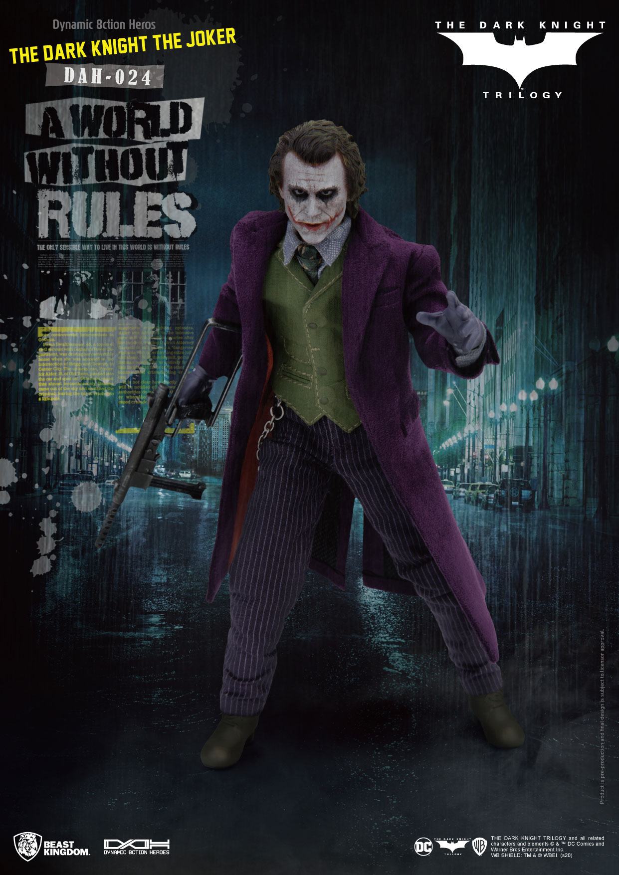 BEAST KINGDOM - Dc Comics - Batman The Dark Knight Dynamic 8ction Heroes Action Figure 1:9 The Joker