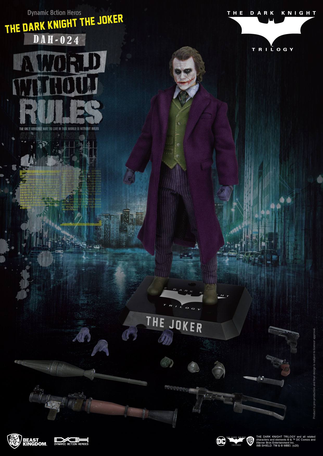 BEAST KINGDOM - Dc Comics - Batman The Dark Knight Dynamic 8ction Heroes Action Figure 1:9 The Joker