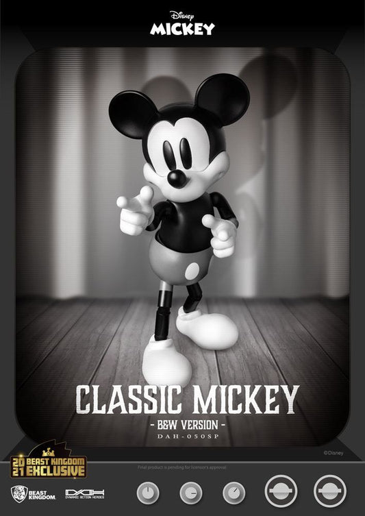 BEAST KINGDOM - Disney - Classic Dynamic Action Heroes Action Figure 1:9 Mickey Classic Ver Black & White Ver