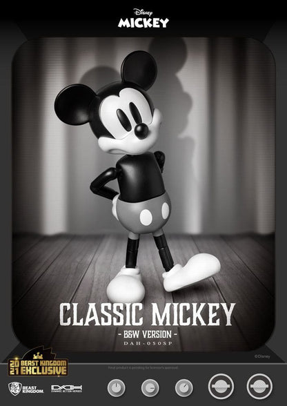 BEAST KINGDOM - Disney - Classic Dynamic Action Heroes Action Figure 1:9 Mickey Classic Ver Black & White Ver