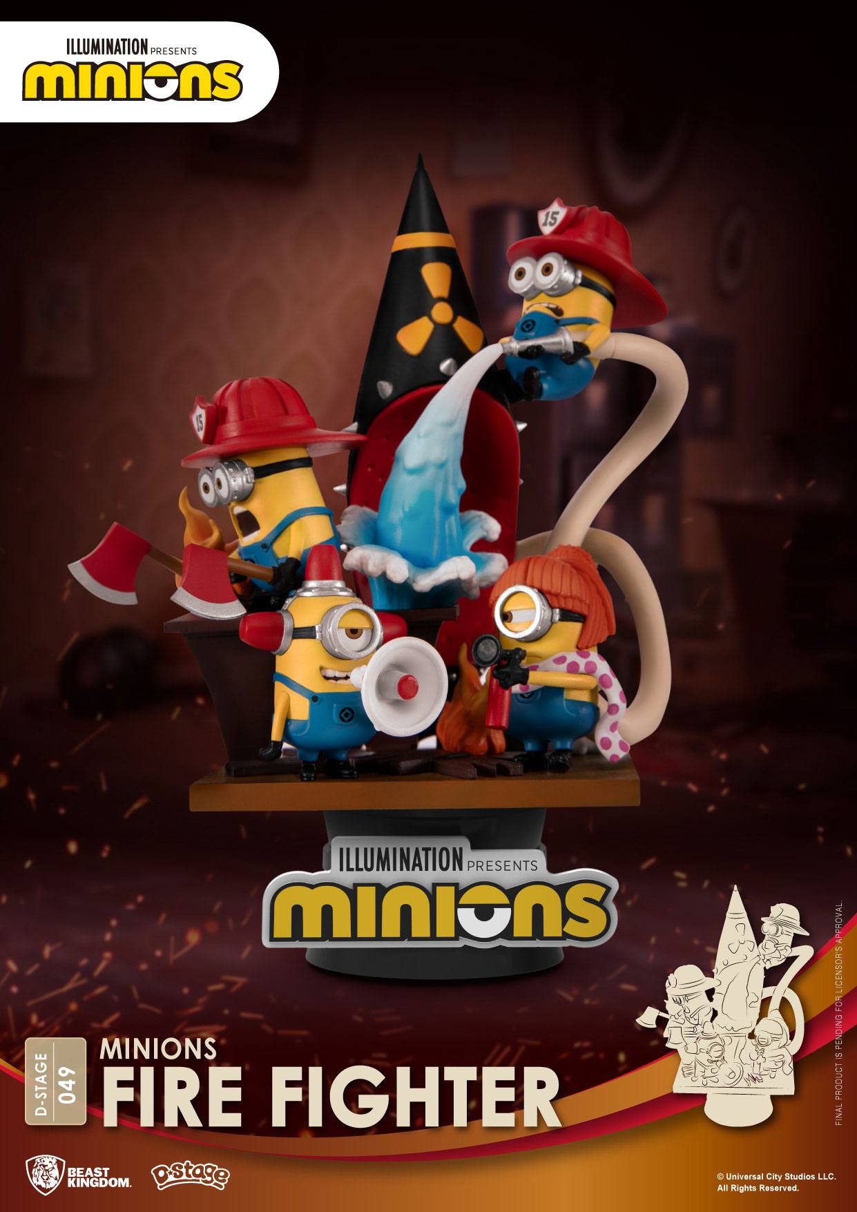 BEAST KINGDOM - Minions D-Stage Pvc Diorama Fire Fighter 15 cm