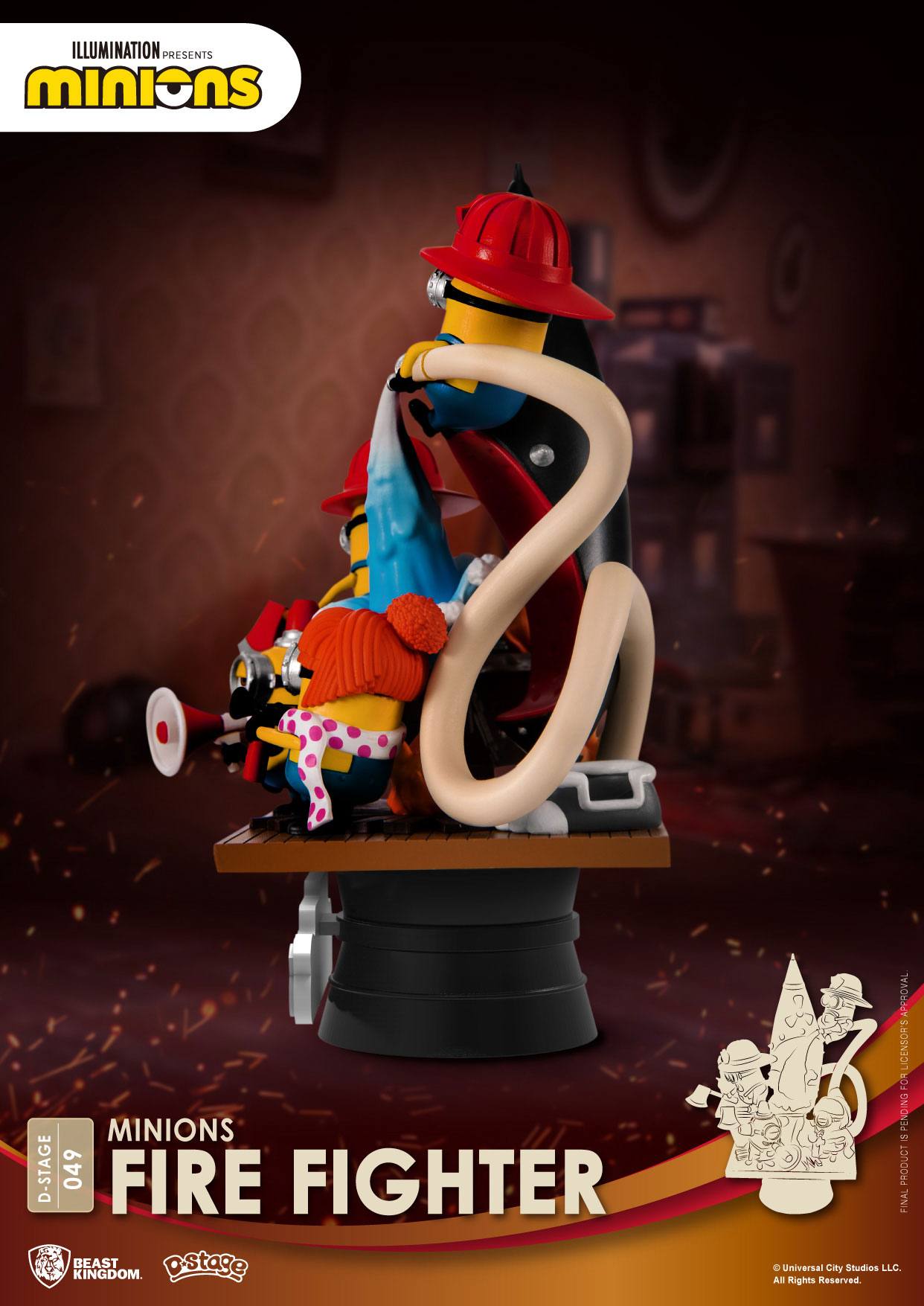 BEAST KINGDOM - Minions D-Stage Pvc Diorama Fire Fighter 15 cm