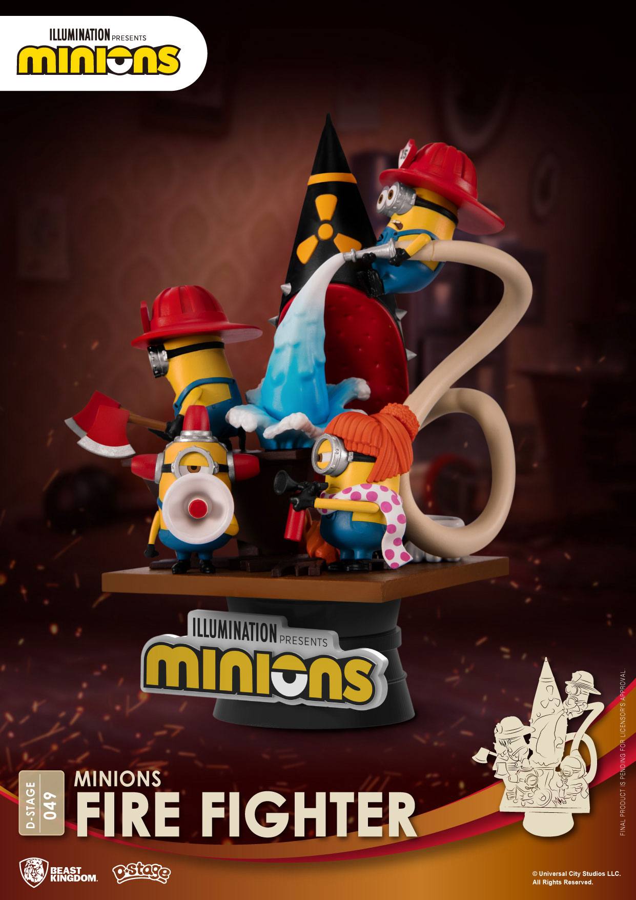 BEAST KINGDOM - Minions D-Stage Pvc Diorama Fire Fighter 15 cm