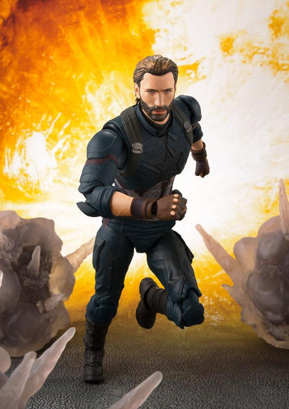 BANDAI TAMASHII  - Avengers Infinity War S.H. Figuarts Action Figure Captain America & Tamashii Effect Explosion